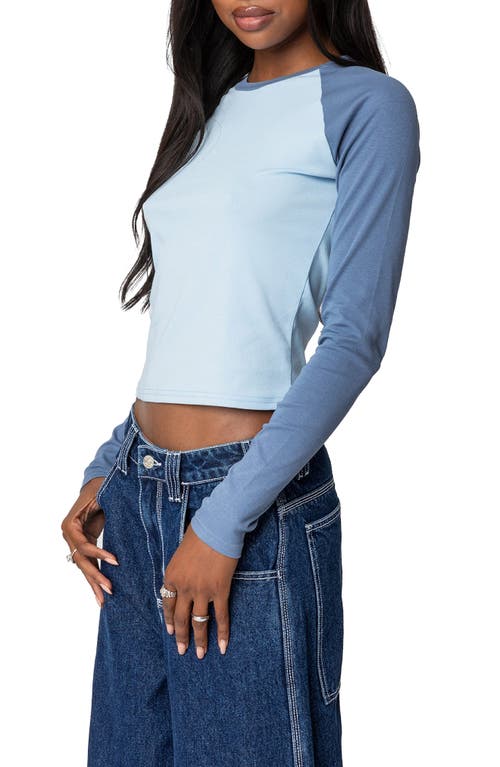 Shop Edikted Raya Long Sleeve T-shirt In Blue