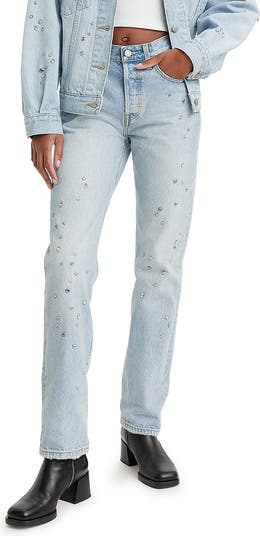 Levi's® 501® Studded High Waist Straight Leg Jeans
