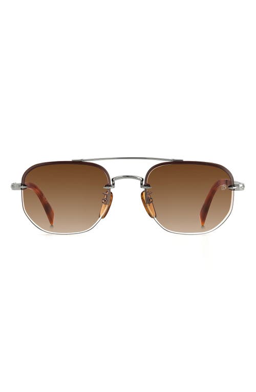 53mm Geometric Sunglasses in Ruthenium Havana /Brown