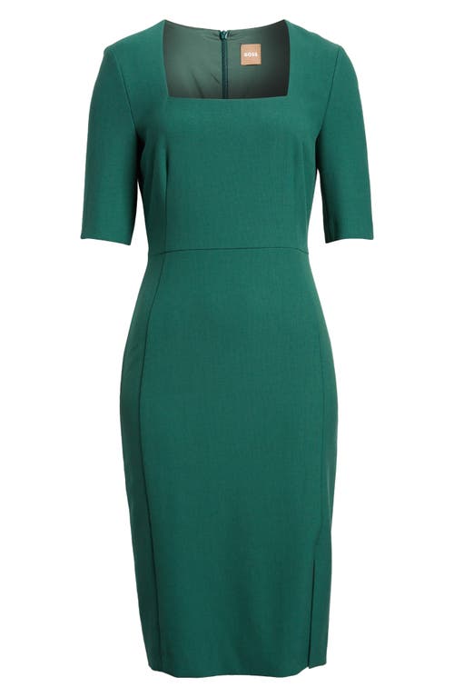 Hugo Boss Doneba Bodycon Square Neck Dress In Neplica