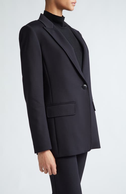 Shop Max Mara Caprara Single Button Jersey Blazer In Black