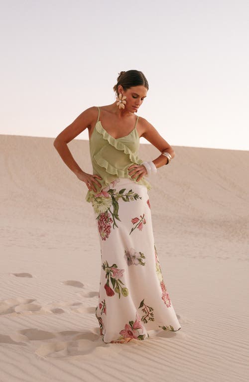 Petal And Pup Petal & Pup Gabrielle Ruffle Semisheer Camisole In Green