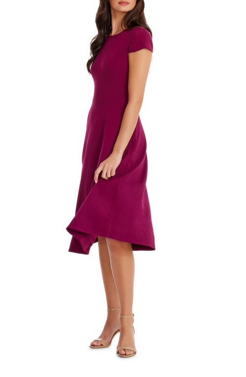 Shop Dress The Population Livia Fit & Flare Dress In Dark Magenta