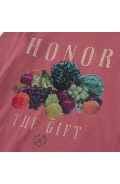 Shop Honor The Gift Kids' Fruits Long Sleeve Cotton Graphic T-shirt In Mauve