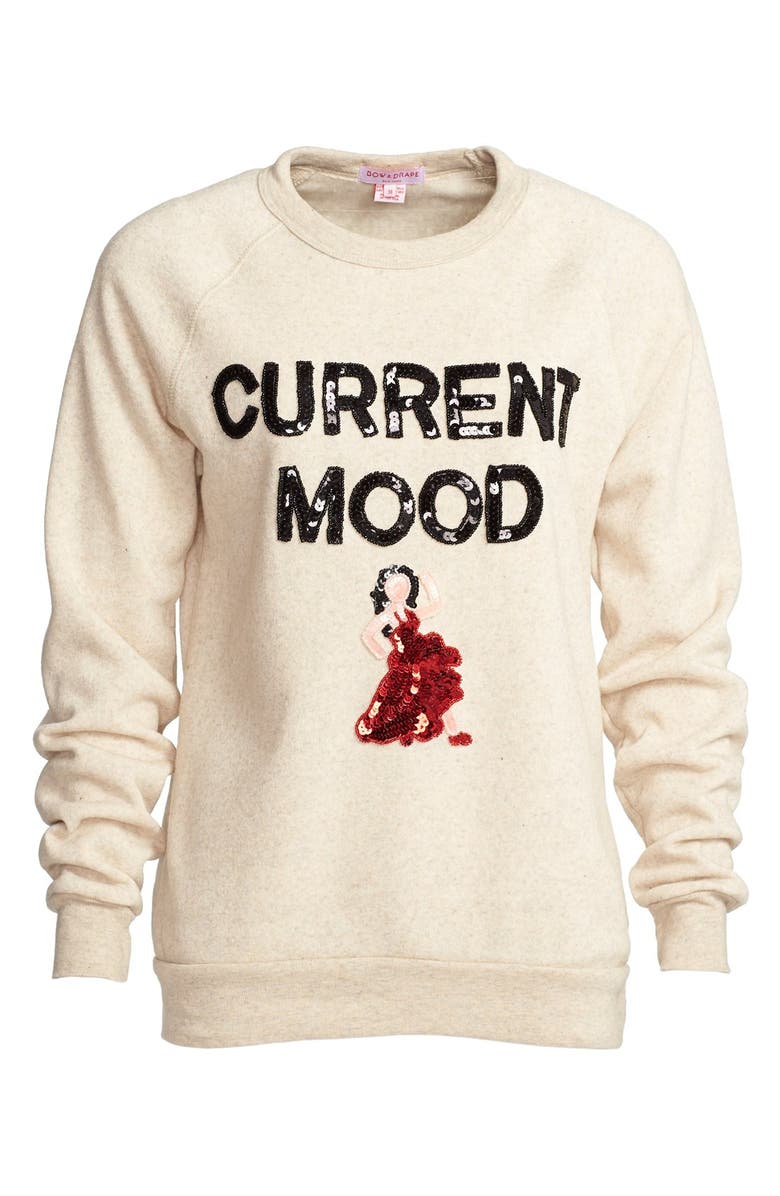 Bow & Drape 'Current Mood' Sequin Sweatshirt (Women) | Nordstrom