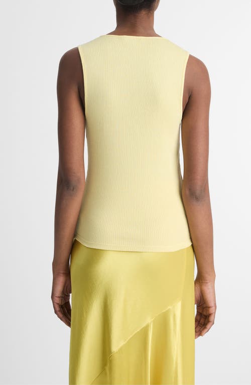 Shop Vince Sleeveless Cotton Rib Shell In Citrines