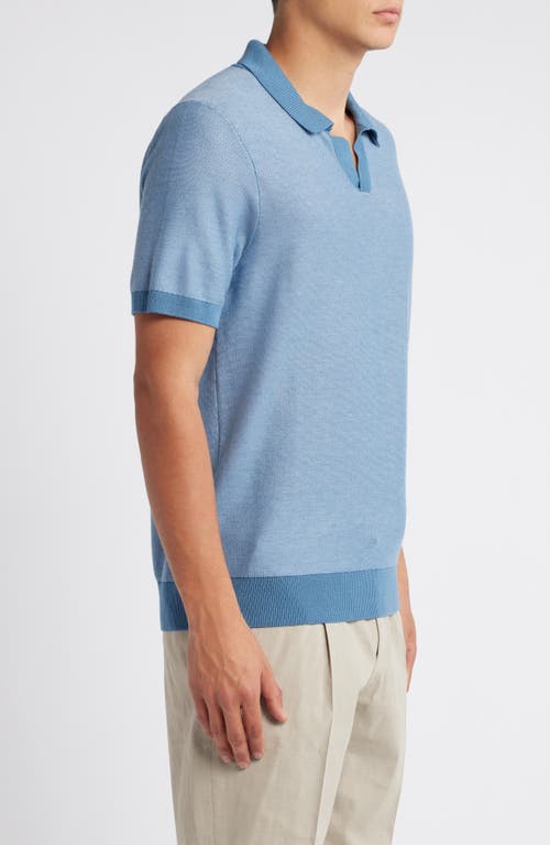 Shop Hugo Boss Boss Tempio Cotton & Lyocell Polo Sweater In Light Blue