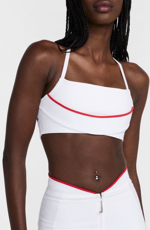 Shop Nike X Jacquemus Bra Top In White/university Red