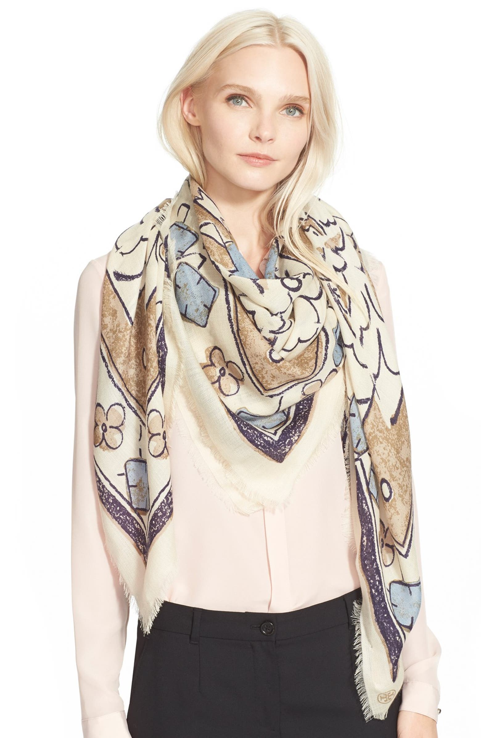 Tory Burch 'Nocturne' Square Wool Scarf | Nordstrom