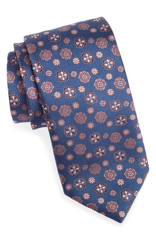 Canali Floral Medallion Silk Tie in Blue at Nordstrom