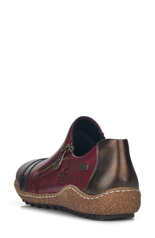 Rieker Liv 71 Zip-up Sneaker In Havanna/antik/vino