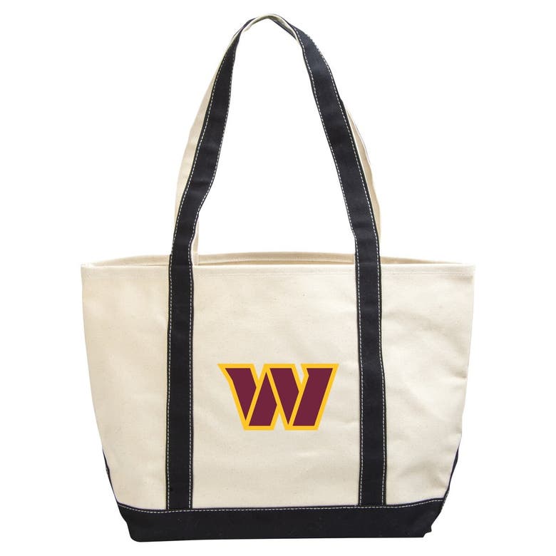 Shop Logo Brands Washington Commanders Canvas Tote Bag In Cream