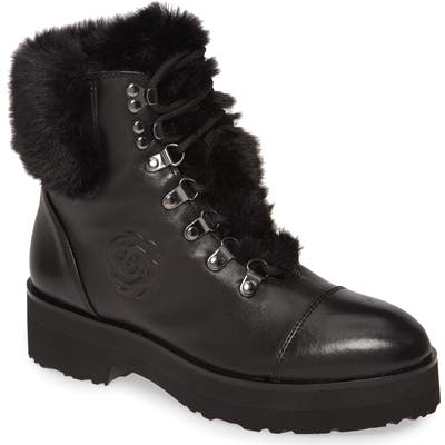 Taryn Rose Collection Veronica Faux Fur Trim Boot, Black