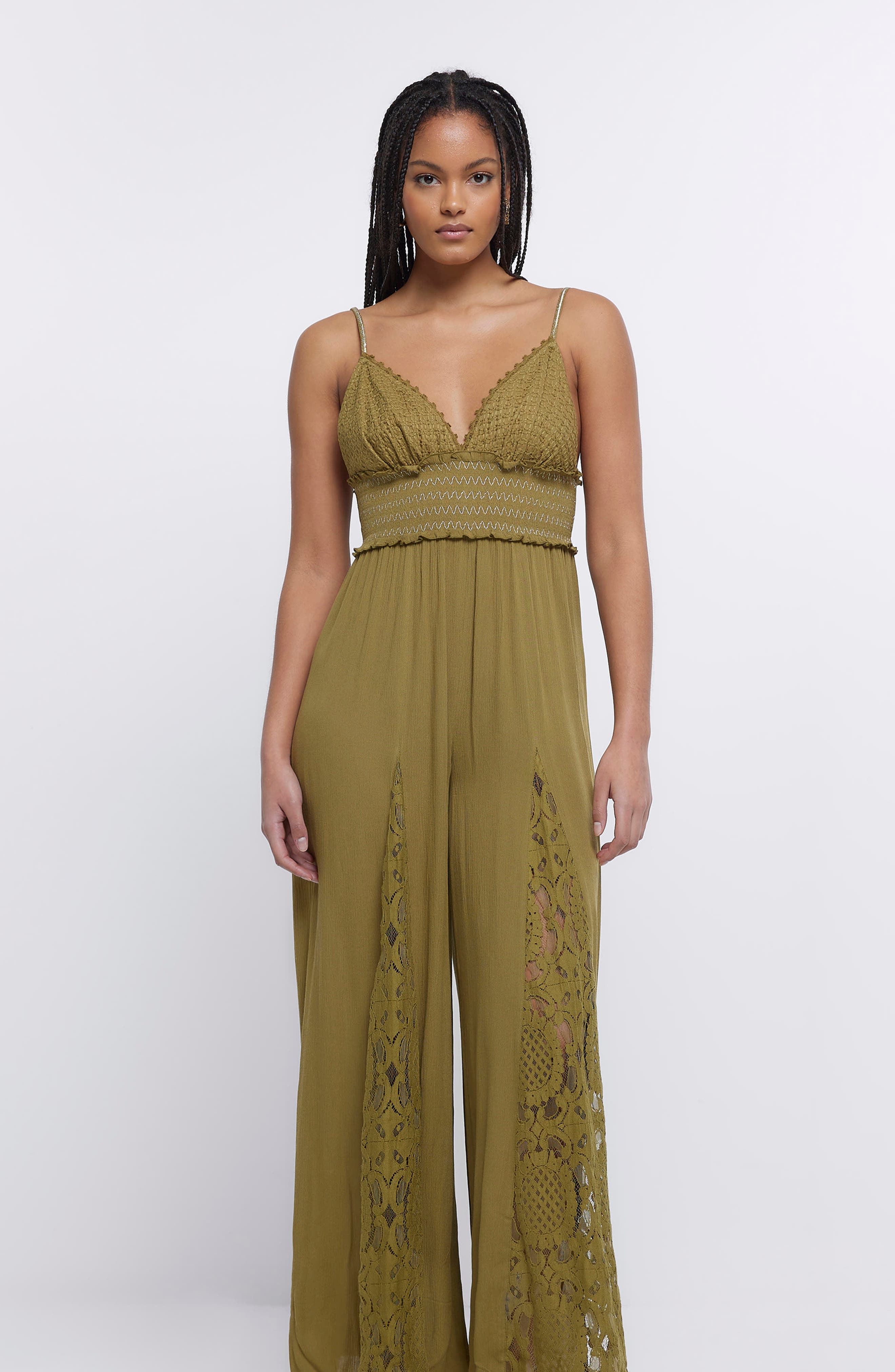 Green jumpsuit river island online