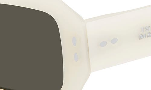 Isabel Marant 53mm Rectangular Sunglasses In Pearl White/grey