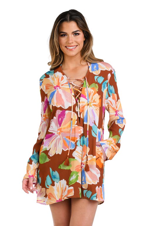 La Blanca Saharan Sands V-neck Tunic Coverup In Cinnamon