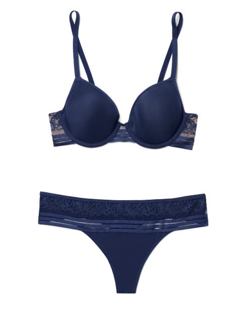 Shop Adore Me Amellia Thong Panties In Dark Blue