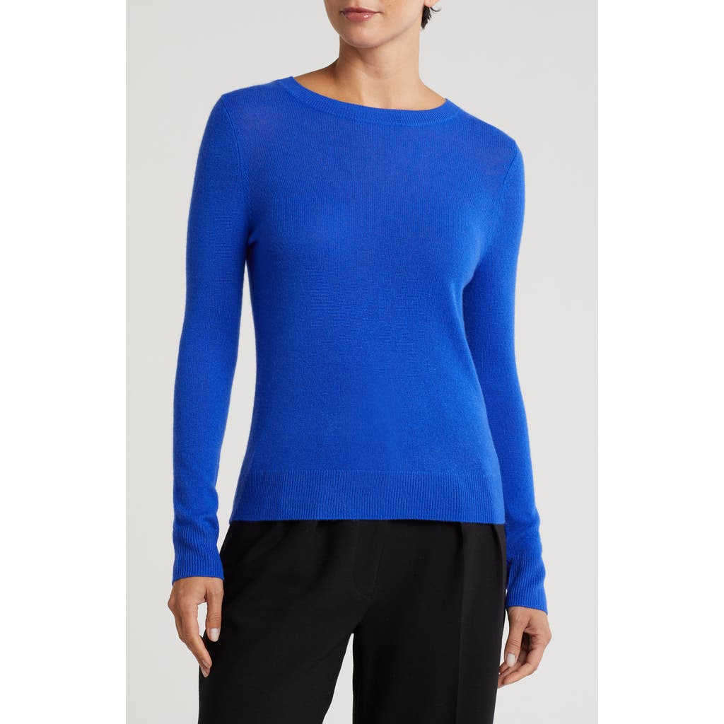 Nordstrom Crewneck Cashmere Sweater In Blue Surf