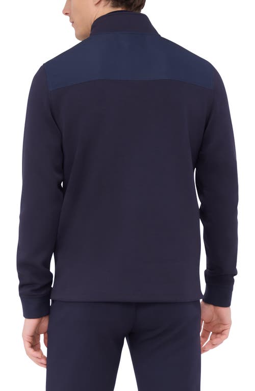 Shop Bugatchi Quarter Zip Performance Pullover In Navy