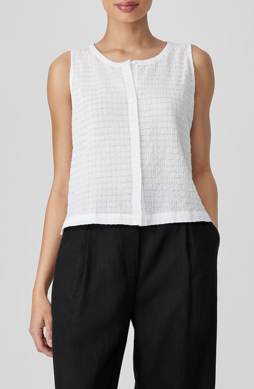 Shop Eileen Fisher Jewel Neck Organic Cotton Vest In White