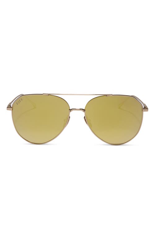 Diff Dash 69mm Oversize Polarized Mirrored Aviator Sunglasses In Gold