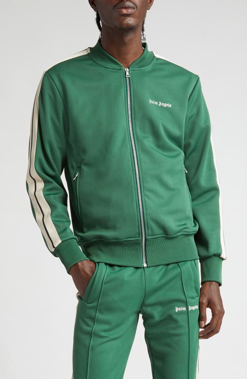 New Bomber Track Jacket in Forest Green Wh