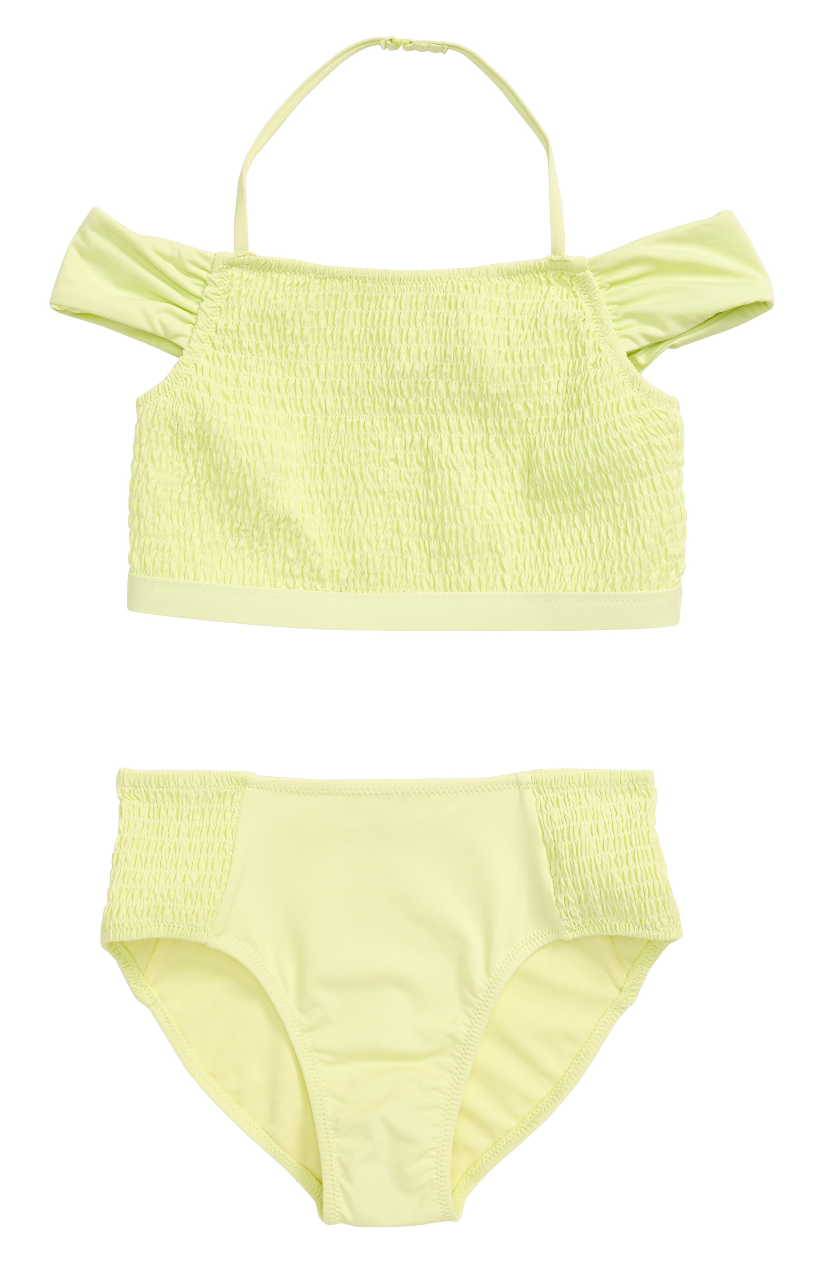 smocked two piece swimsuit