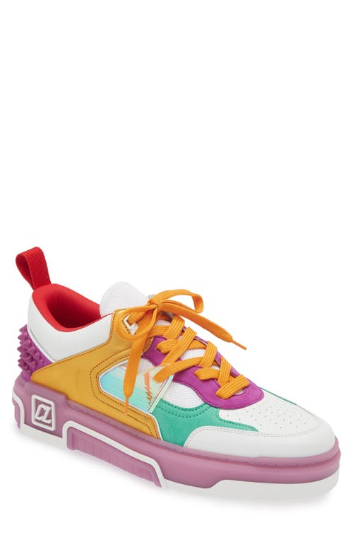 Shop Christian Louboutin Astroloubi Mixed Media Low Top Sneaker In 5633-kismet/supernova