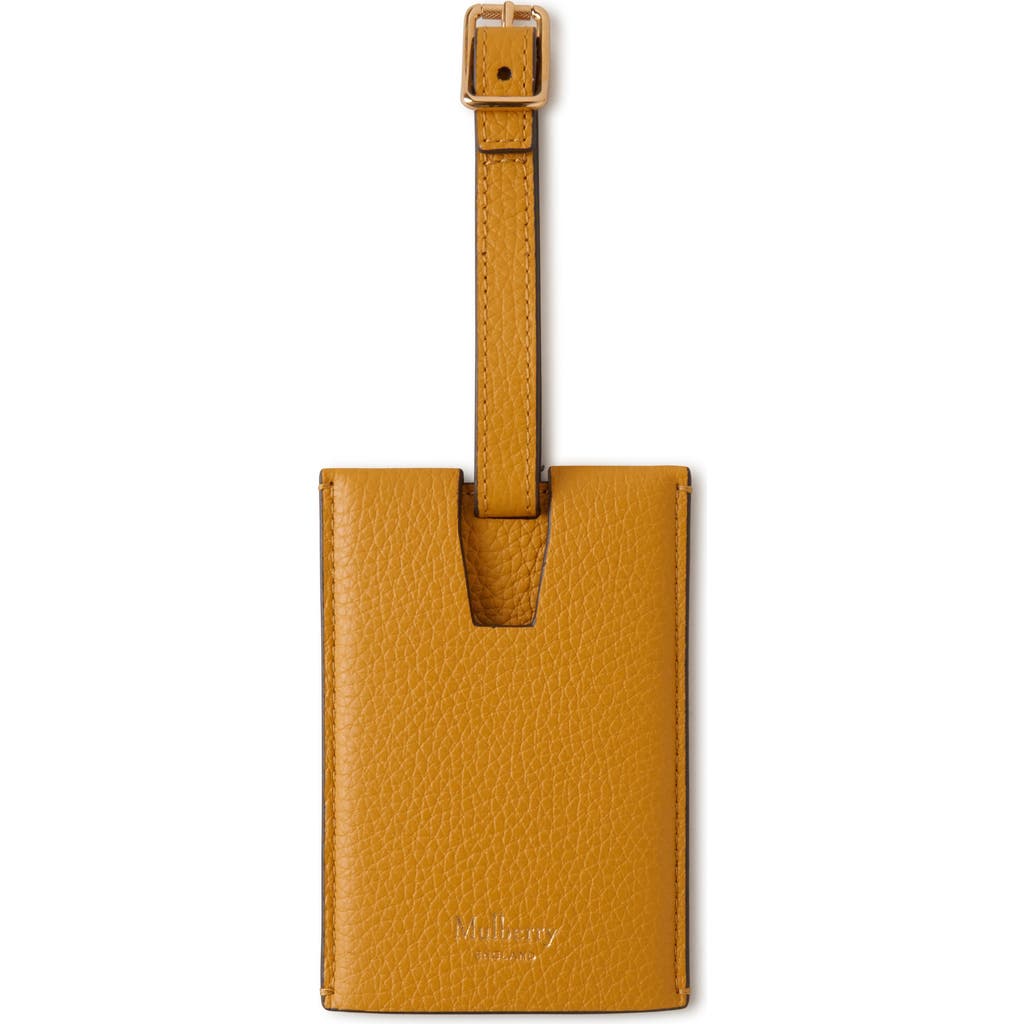 Mulberry Leather Luggage Tag In Deep Amber