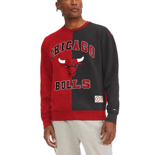 Men's Tommy Jeans Red/Black Chicago Bulls Keith Split Pullover Sweatshirt
