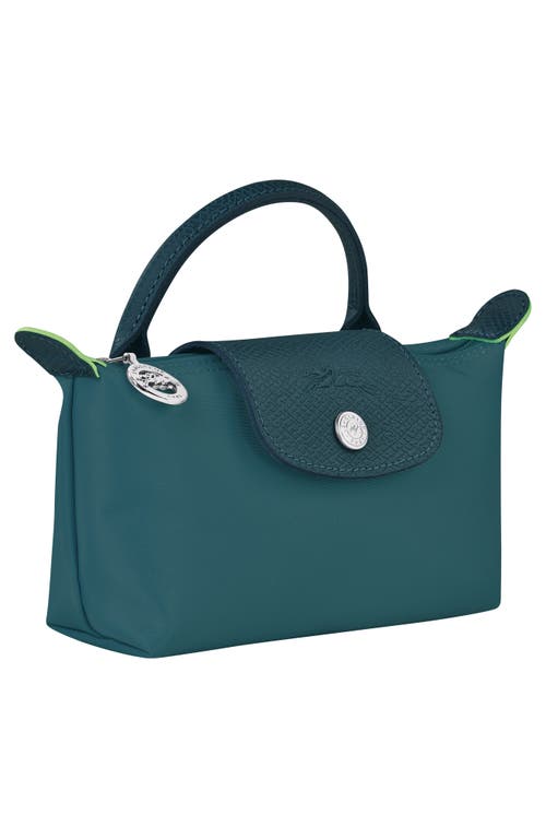 Shop Longchamp Le Pliage Recycled Canvas Cosmetics Case In Teal