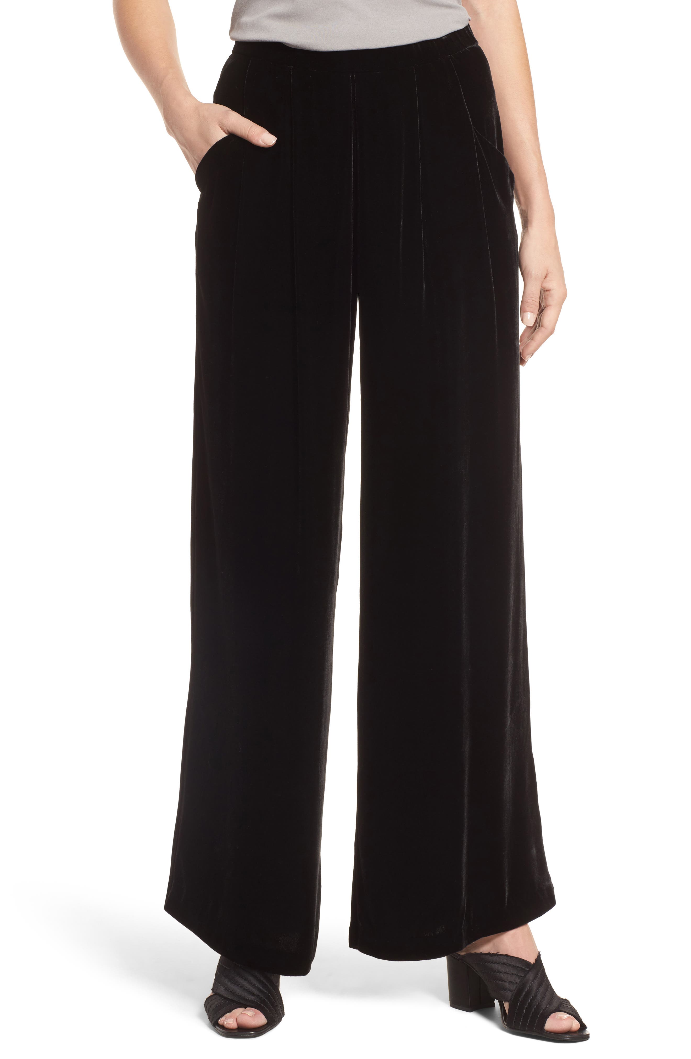 eileen fisher velvet wide leg pants