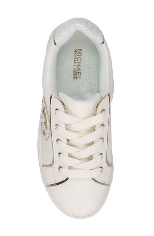 Shop Michael Michael Kors Kids' Jordana Poppy Platform Sneaker In White/gold