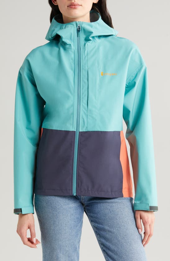 Cotopaxi Cielo Waterproof Rain Jacket In Coastal And Graphite