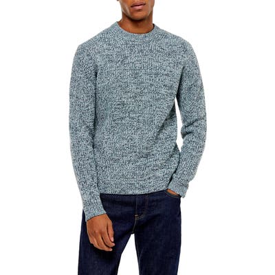 Topman Twist Crewneck Sweater, Blue