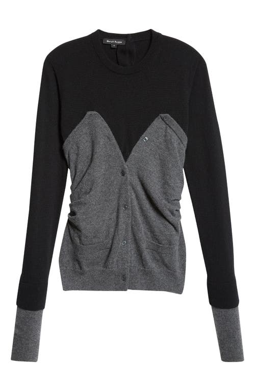 Shop Meryll Rogge Bustier Overlay Crewneck Sweater In Black/grey