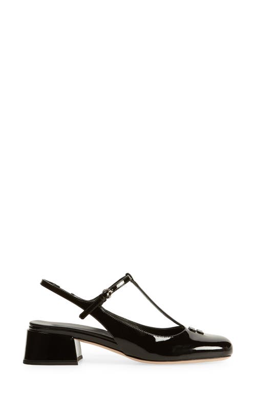 Shop Miu Miu T-strap Slingback Pump In Nero