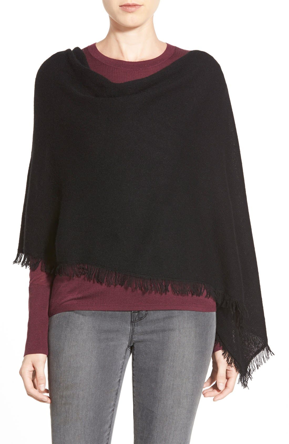 In Cashmere Convertible Fringe Cashmere Poncho Nordstrom
