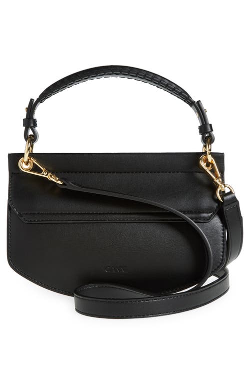 Shop Ganni Apo-g Leather Crossbody Bag In Black