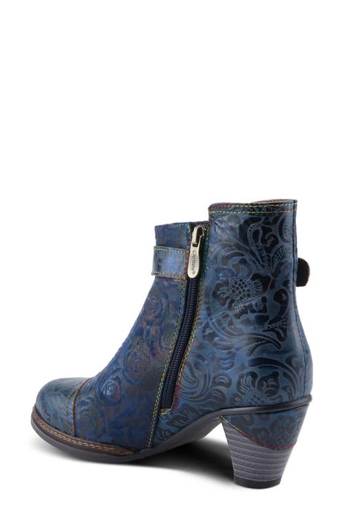 L'artiste By Spring Step Antilles Flower Embossed In Blue