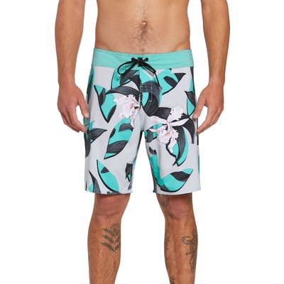Volcom Window Pane Mod 19 Board Shorts, Grey