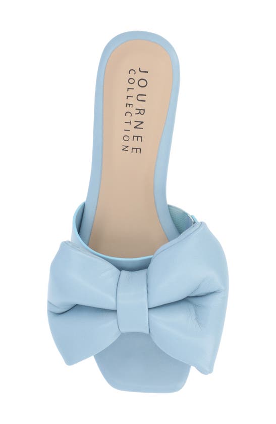 Shop Journee Collection Tru Comfort Foam Fayre Bow Flat In Blue