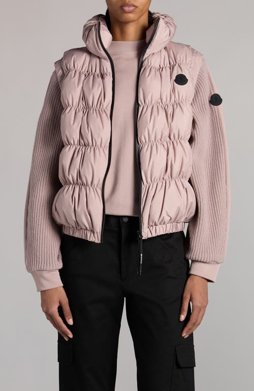 Shop Moncler Apriate Down Puffer Vest In Mauve Fanee