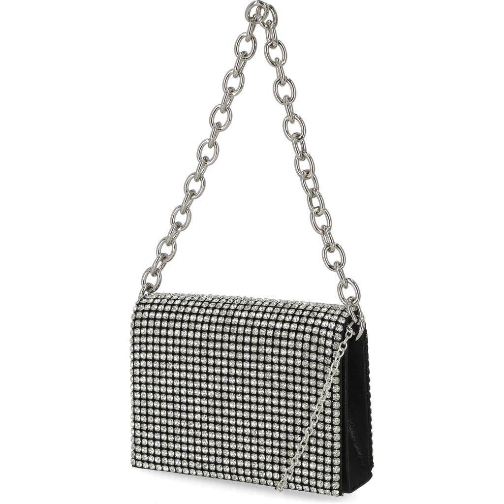 Jessica Mcclintock Crystal Embellished Shoulder Bag In Black/silver