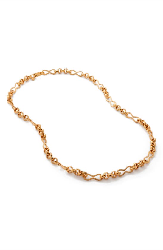 Monica Vinader Heritage Link Adjustable Necklace In Yellow Gold