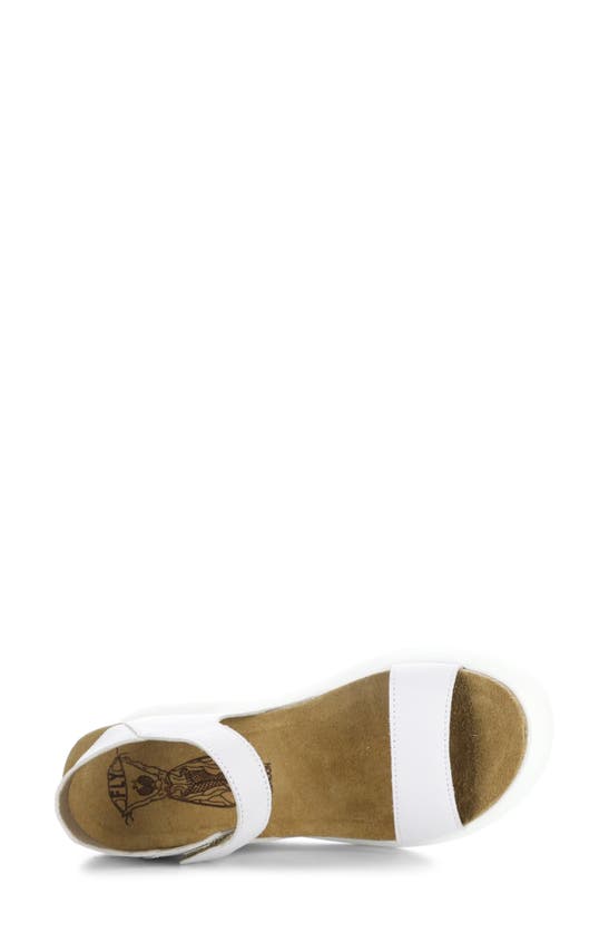 Shop Fly London Gogo Platform Wedge Sandal In 004 White Mousse