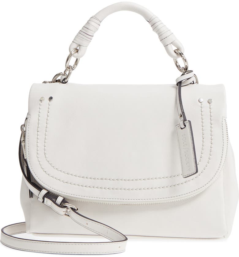 SOLE SOCIETY Top Handle Faux Leather Crossbody Bag, Main, color, 101