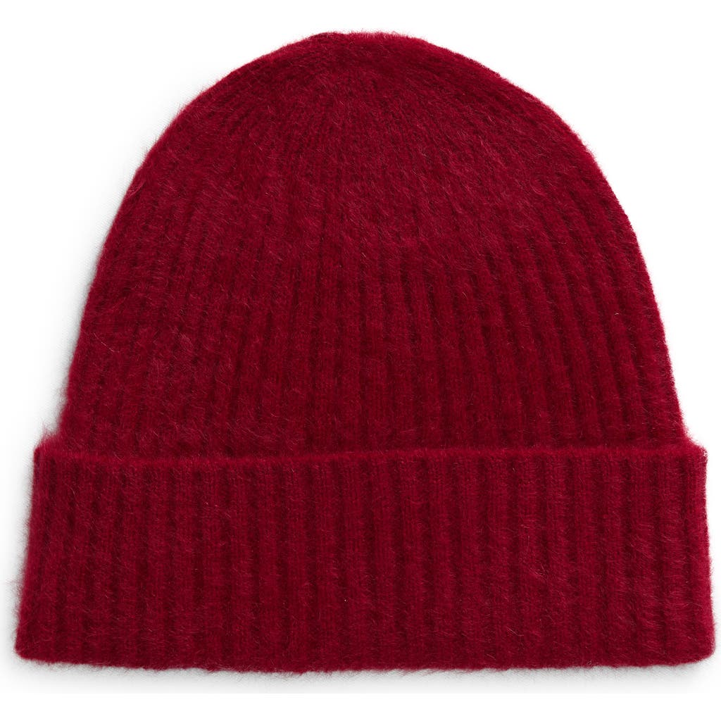 Nordstrom Brushed Cashmere Beanie In Red Rumba