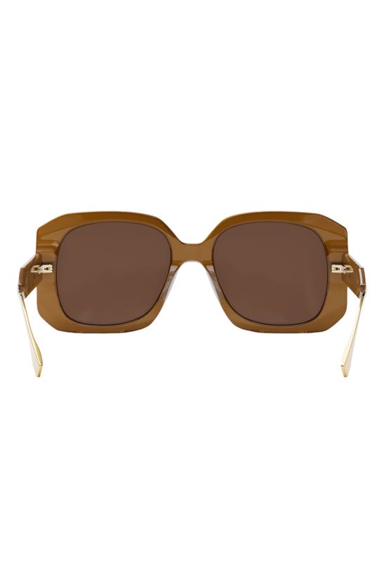 Shop Fendi The Graphy 55mm Geometric Sunglasses In Dark Brown / Brown