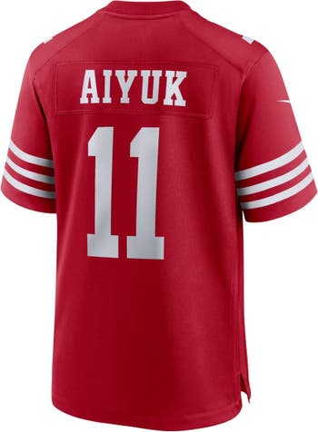 Men's Nike Brandon Aiyuk Scarlet San Francisco 49ers Team Player Game  Jersey 